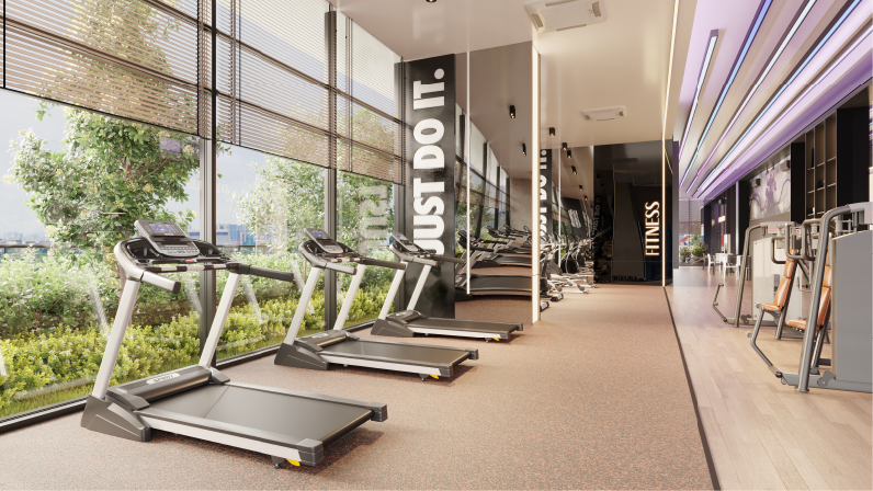 Sky gymnasium with KL skyline views at Riverpark Bangsar South